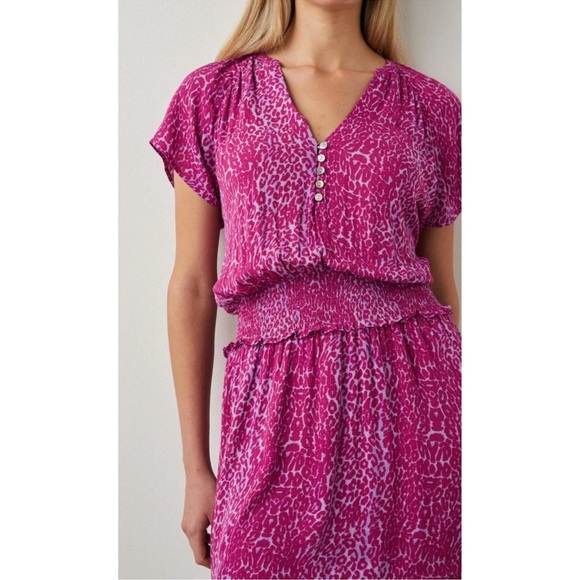 NWOT RAILS Karla Leopard Print Mini Dress in Magenta Cheetah - Picture 5 of 15